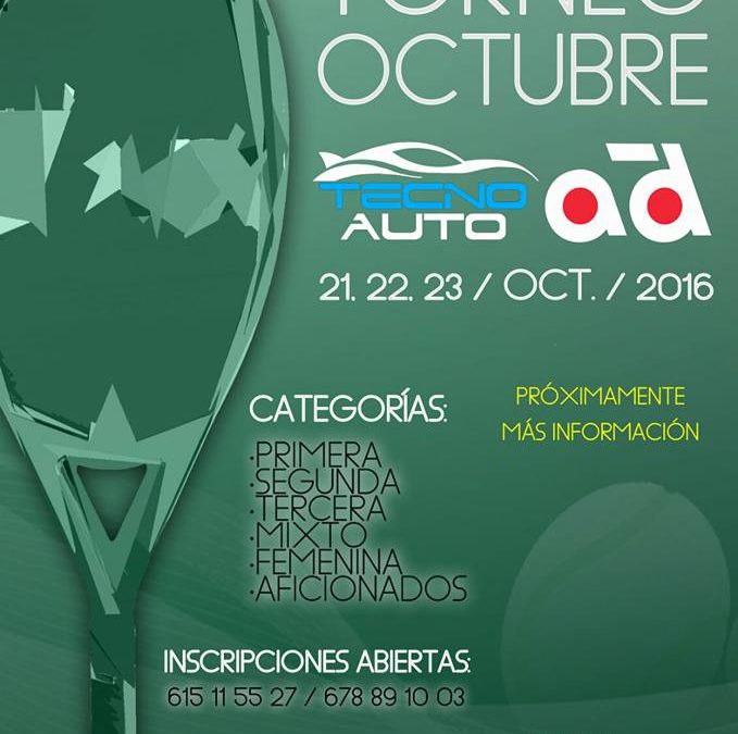 Inscripción abierta para el torneo de octubre TECNOAUTO – AD SIRO